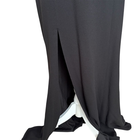 Dress the Population Sandra Side Slit Plunge V-neck Sleeveless Black Maxi Dress - Picture 7 of 11